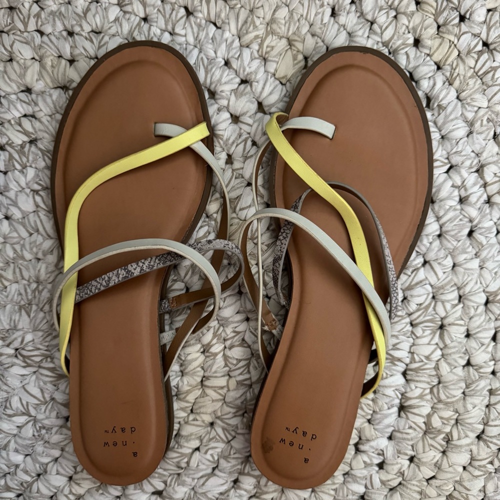 A New Day | Strappy Yellow Sand Jasmine Sandals Size 10